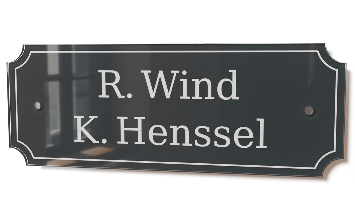 Acrylglas Türschild mit Namen – Hochglänzend, edles Design, witterungsbeständig, individuell gestaltbar - 60-300-017