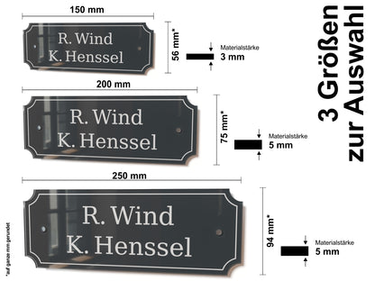 Acrylglas Türschild mit Namen – Hochglänzend, edles Design, witterungsbeständig, individuell gestaltbar - 60-300-017