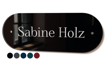Acrylglas Türschild mit Namen – Hochglänzend, edles Design, witterungsbeständig, individuell gestaltbar - 60-300-018