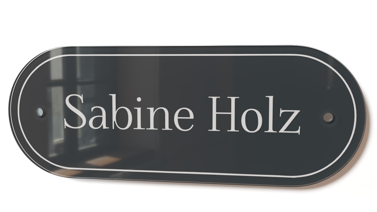 Acrylglas Türschild mit Namen – Hochglänzend, edles Design, witterungsbeständig, individuell gestaltbar - 60-300-018