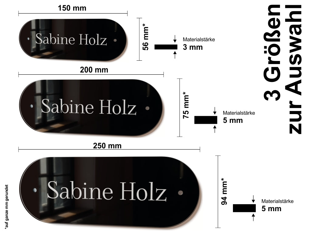 Acrylglas Türschild mit Namen – Hochglänzend, edles Design, witterungsbeständig, individuell gestaltbar - 60-300-018