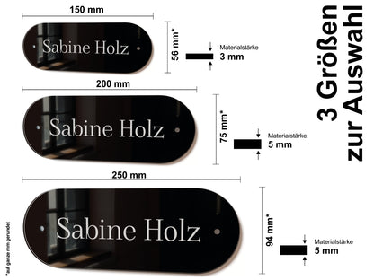 Acrylglas Türschild mit Namen – Hochglänzend, edles Design, witterungsbeständig, individuell gestaltbar - 60-300-018