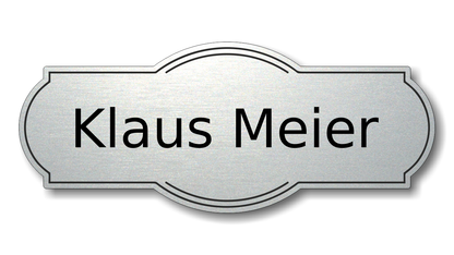 Türschild, Briefkastenschild, Klingelschild, Acrylverbund, Oberfläche Gold gebürstet, Edelstahl gebürstet oder schwarz glänzend - 70-300-001