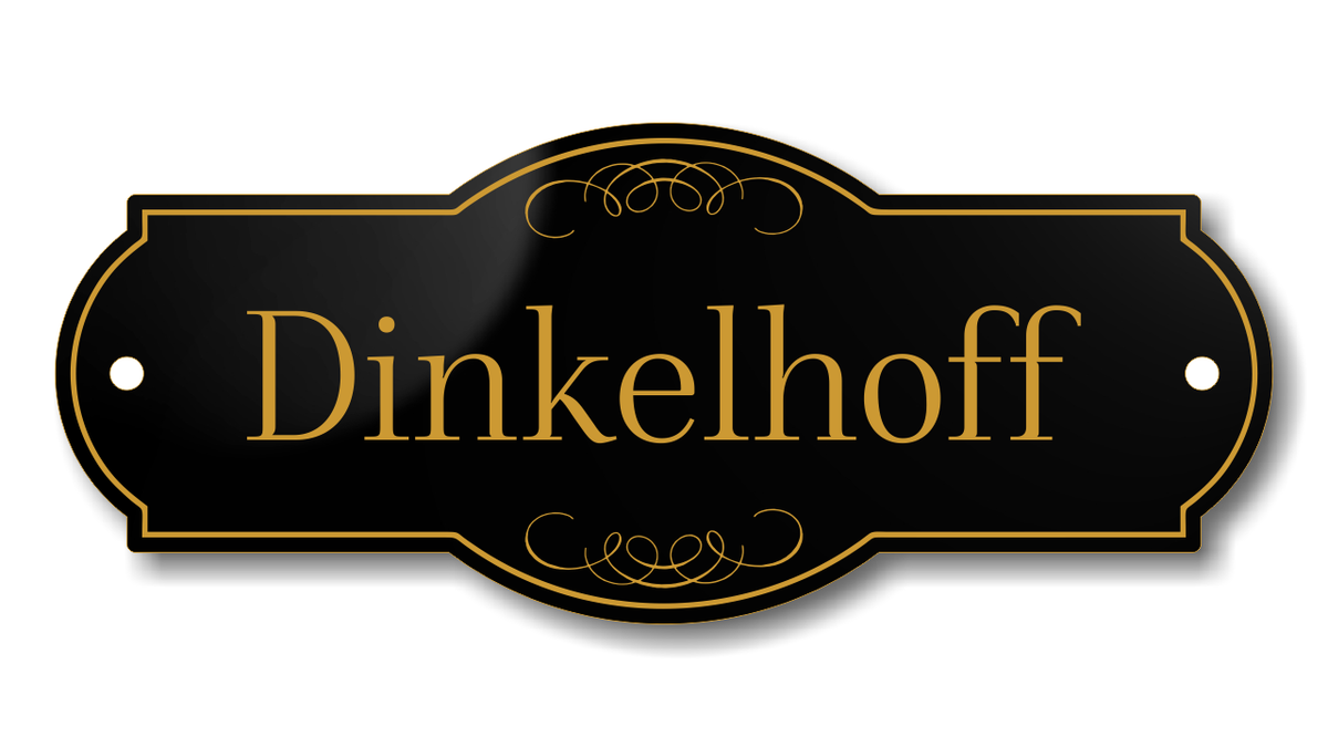 Türschild, Briefkastenschild, Klingelschild, Acrylverbund, Oberfläche Gold gebürstet, Edelstahl gebürstet oder schwarz glänzend - 70-300-001