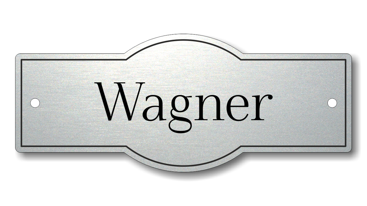 Türschild, Briefkastenschild, Klingelschild, Acrylverbund, Oberfläche Gold gebürstet, Edelstahl gebürstet oder schwarz glänzend - 70-300-002