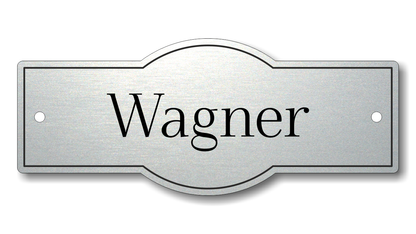 Türschild, Briefkastenschild, Klingelschild, Acrylverbund, Oberfläche Gold gebürstet, Edelstahl gebürstet oder schwarz glänzend - 70-300-002