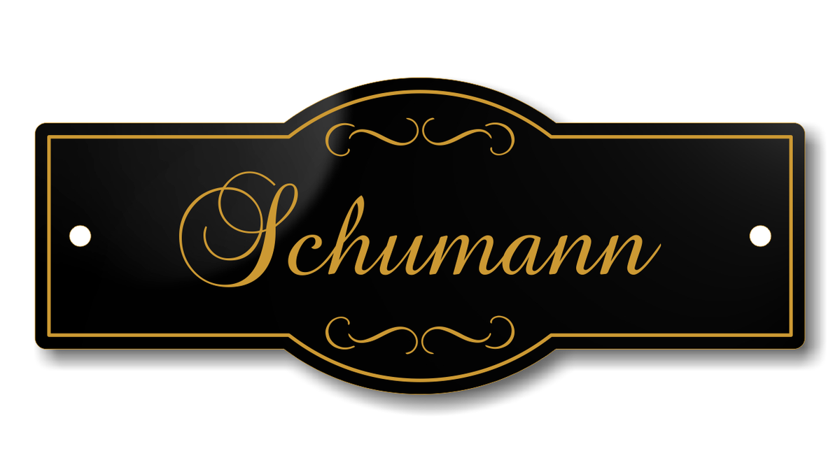 Türschild, Briefkastenschild, Klingelschild, Acrylverbund, Oberfläche Gold gebürstet, Edelstahl gebürstet oder schwarz glänzend - 70-300-002