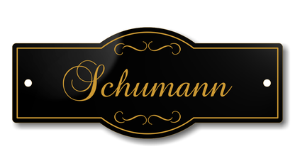 Türschild, Briefkastenschild, Klingelschild, Acrylverbund, Oberfläche Gold gebürstet, Edelstahl gebürstet oder schwarz glänzend - 70-300-002