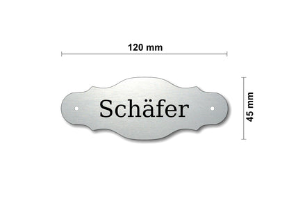 Türschild, Briefkastenschild, Klingelschild, Acrylverbund, Oberfläche Gold gebürstet, Edelstahl gebürstet oder schwarz glänzend - 70-300-003