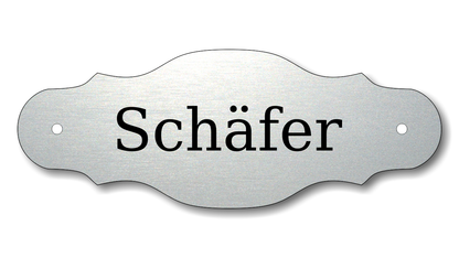 Türschild, Briefkastenschild, Klingelschild, Acrylverbund, Oberfläche Gold gebürstet, Edelstahl gebürstet oder schwarz glänzend - 70-300-003