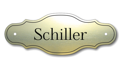Türschild, Briefkastenschild, Klingelschild, Acrylverbund, Oberfläche Gold gebürstet, Edelstahl gebürstet oder schwarz glänzend - 70-300-003