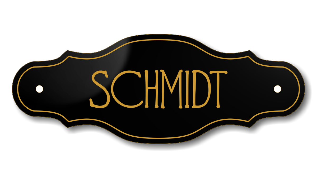 Türschild, Briefkastenschild, Klingelschild, Acrylverbund, Oberfläche Gold gebürstet, Edelstahl gebürstet oder schwarz glänzend - 70-300-003