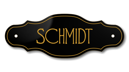 Türschild, Briefkastenschild, Klingelschild, Acrylverbund, Oberfläche Gold gebürstet, Edelstahl gebürstet oder schwarz glänzend - 70-300-003