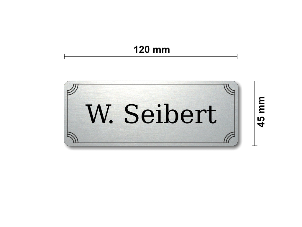 Türschild, Briefkastenschild, Klingelschild, Acrylverbund, Oberfläche Gold gebürstet, Edelstahl gebürstet oder schwarz glänzend - 70-300-004