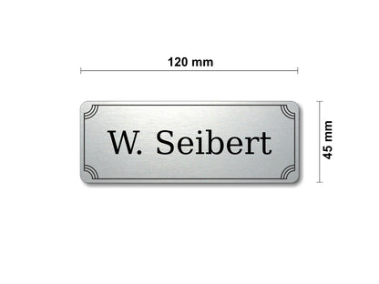 Türschild, Briefkastenschild, Klingelschild, Acrylverbund, Oberfläche Gold gebürstet, Edelstahl gebürstet oder schwarz glänzend - 70-300-004