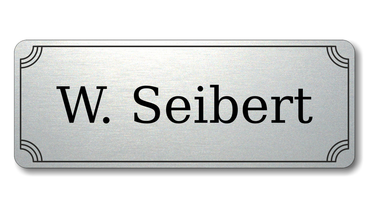 Türschild, Briefkastenschild, Klingelschild, Acrylverbund, Oberfläche Gold gebürstet, Edelstahl gebürstet oder schwarz glänzend - 70-300-004