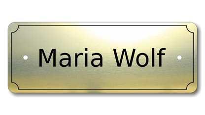 Türschild, Briefkastenschild, Klingelschild, Acrylverbund, Oberfläche Gold gebürstet, Edelstahl gebürstet oder schwarz glänzend - 70-300-004