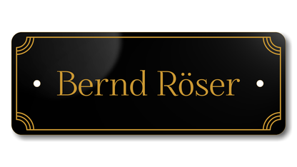Türschild, Briefkastenschild, Klingelschild, Acrylverbund, Oberfläche Gold gebürstet, Edelstahl gebürstet oder schwarz glänzend - 70-300-004
