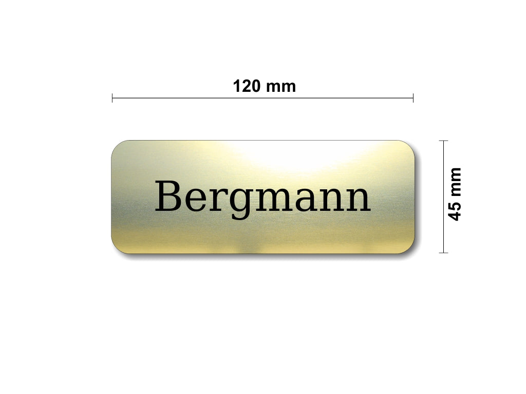 Türschild, Briefkastenschild, Klingelschild, Acrylverbund, Oberfläche Gold gebürstet, Edelstahl gebürstet oder schwarz glänzend - 70-300-005