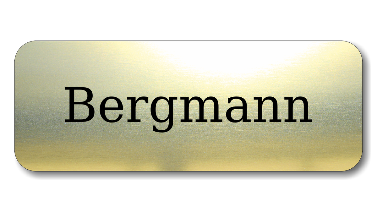 Türschild, Briefkastenschild, Klingelschild, Acrylverbund, Oberfläche Gold gebürstet, Edelstahl gebürstet oder schwarz glänzend - 70-300-005