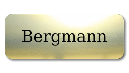 Türschild, Briefkastenschild, Klingelschild, Acrylverbund, Oberfläche Gold gebürstet, Edelstahl gebürstet oder schwarz glänzend - 70-300-005