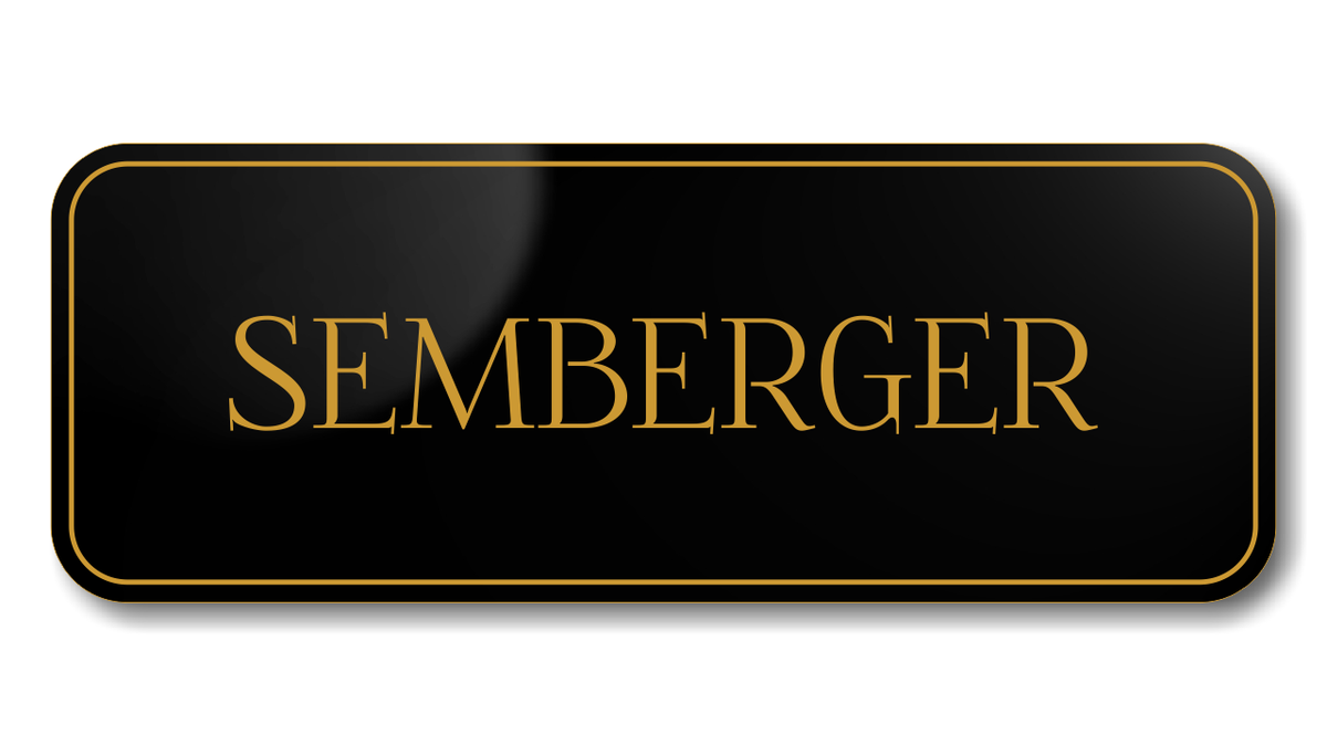 Türschild, Briefkastenschild, Klingelschild, Acrylverbund, Oberfläche Gold gebürstet, Edelstahl gebürstet oder schwarz glänzend - 70-300-005