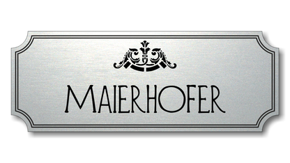 Türschild, Briefkastenschild, Klingelschild, Acrylverbund, Oberfläche Gold gebürstet, Edelstahl gebürstet oder schwarz glänzend - 70-300-006