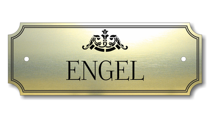 Türschild, Briefkastenschild, Klingelschild, Acrylverbund, Oberfläche Gold gebürstet, Edelstahl gebürstet oder schwarz glänzend - 70-300-006