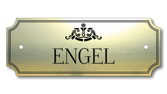 Türschild, Briefkastenschild, Klingelschild, Acrylverbund, Oberfläche Gold gebürstet, Edelstahl gebürstet oder schwarz glänzend - 70-300-006