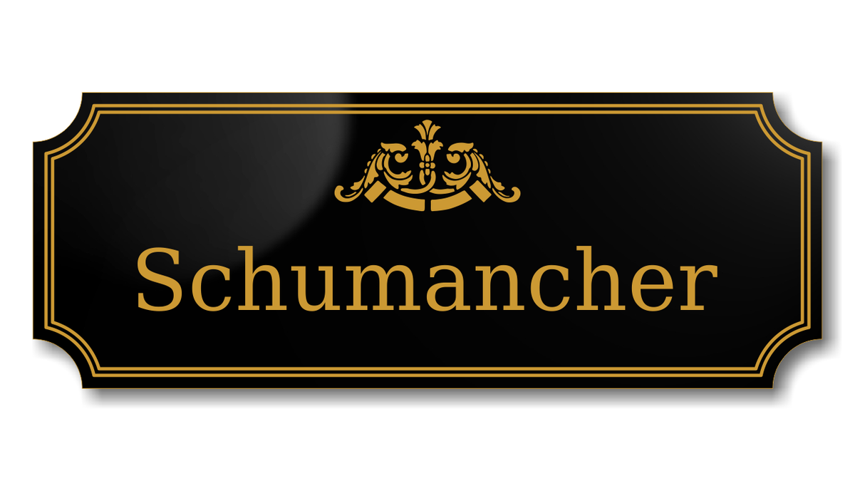 Türschild, Briefkastenschild, Klingelschild, Acrylverbund, Oberfläche Gold gebürstet, Edelstahl gebürstet oder schwarz glänzend - 70-300-006