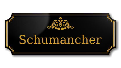 Türschild, Briefkastenschild, Klingelschild, Acrylverbund, Oberfläche Gold gebürstet, Edelstahl gebürstet oder schwarz glänzend - 70-300-006