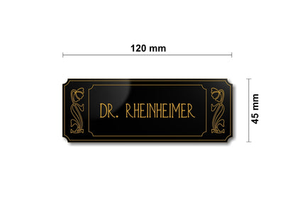 Türschild, Briefkastenschild, Klingelschild, Acrylverbund, Oberfläche Gold gebürstet, Edelstahl gebürstet oder schwarz glänzend - 70-300-007