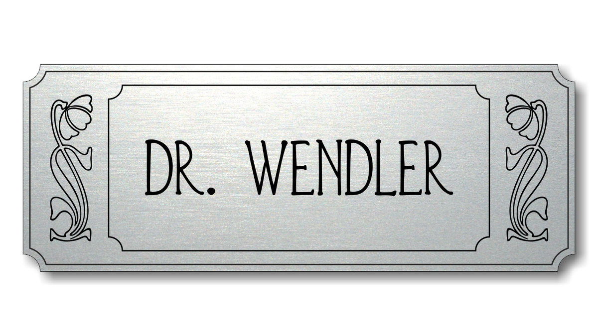 Türschild, Briefkastenschild, Klingelschild, Acrylverbund, Oberfläche Gold gebürstet, Edelstahl gebürstet oder schwarz glänzend - 70-300-007