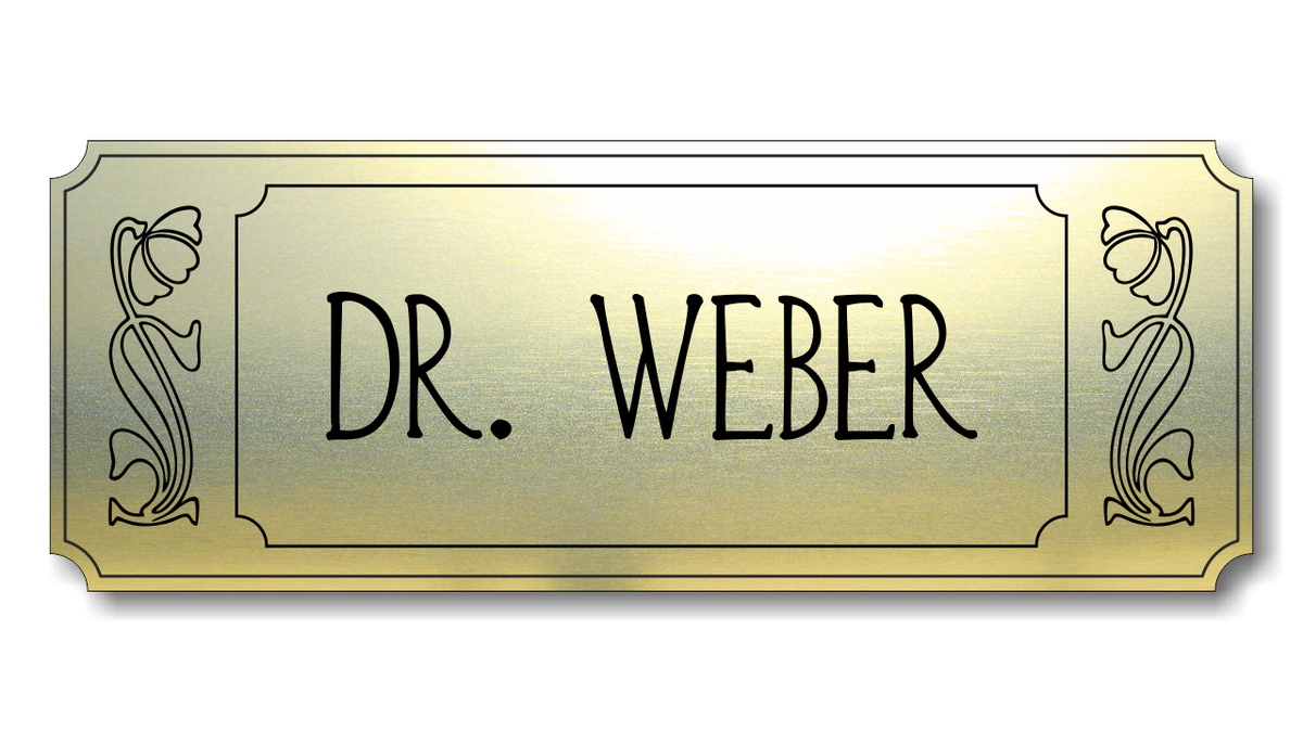Türschild, Briefkastenschild, Klingelschild, Acrylverbund, Oberfläche Gold gebürstet, Edelstahl gebürstet oder schwarz glänzend - 70-300-007