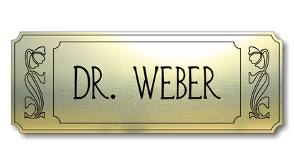 Türschild, Briefkastenschild, Klingelschild, Acrylverbund, Oberfläche Gold gebürstet, Edelstahl gebürstet oder schwarz glänzend - 70-300-007