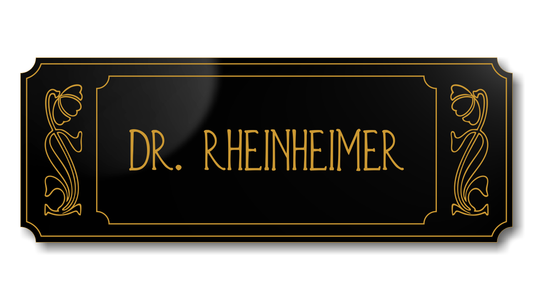 Türschild, Briefkastenschild, Klingelschild, Acrylverbund, Oberfläche Gold gebürstet, Edelstahl gebürstet oder schwarz glänzend - 70-300-007