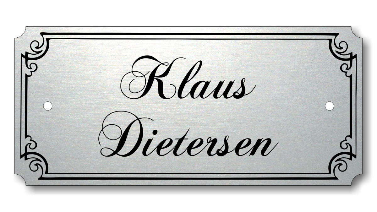 Türschild, Briefkastenschild, Klingelschild, Acrylverbund, Oberfläche Gold gebürstet, Edelstahl gebürstet oder schwarz glänzend - 70-300-008