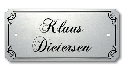 Türschild, Briefkastenschild, Klingelschild, Acrylverbund, Oberfläche Gold gebürstet, Edelstahl gebürstet oder schwarz glänzend - 70-300-008