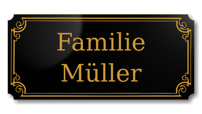Türschild, Briefkastenschild, Klingelschild, Acrylverbund, Oberfläche Gold gebürstet, Edelstahl gebürstet oder schwarz glänzend - 70-300-008