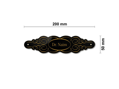 Türschild, Briefkastenschild, Klingelschild, Acrylverbund, Oberfläche Gold gebürstet, Edelstahl gebürstet oder schwarz glänzend - 70-300-009