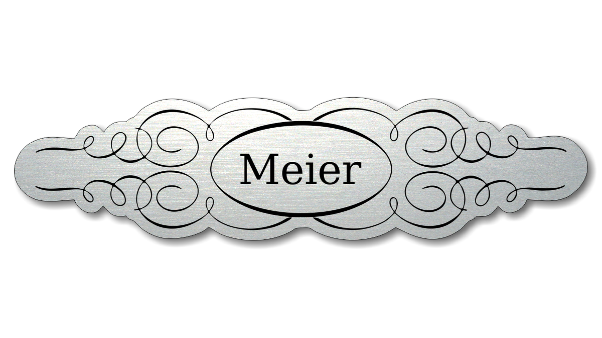 Türschild, Briefkastenschild, Klingelschild, Acrylverbund, Oberfläche Gold gebürstet, Edelstahl gebürstet oder schwarz glänzend - 70-300-009