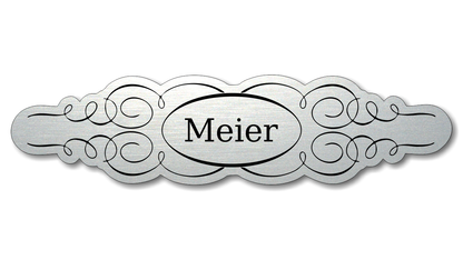 Türschild, Briefkastenschild, Klingelschild, Acrylverbund, Oberfläche Gold gebürstet, Edelstahl gebürstet oder schwarz glänzend - 70-300-009