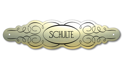 Türschild, Briefkastenschild, Klingelschild, Acrylverbund, Oberfläche Gold gebürstet, Edelstahl gebürstet oder schwarz glänzend - 70-300-009