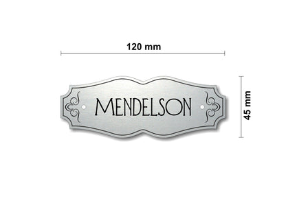 Türschild, Briefkastenschild, Klingelschild, Acrylverbund, Oberfläche Gold gebürstet, Edelstahl gebürstet oder schwarz glänzend - 70-300-010