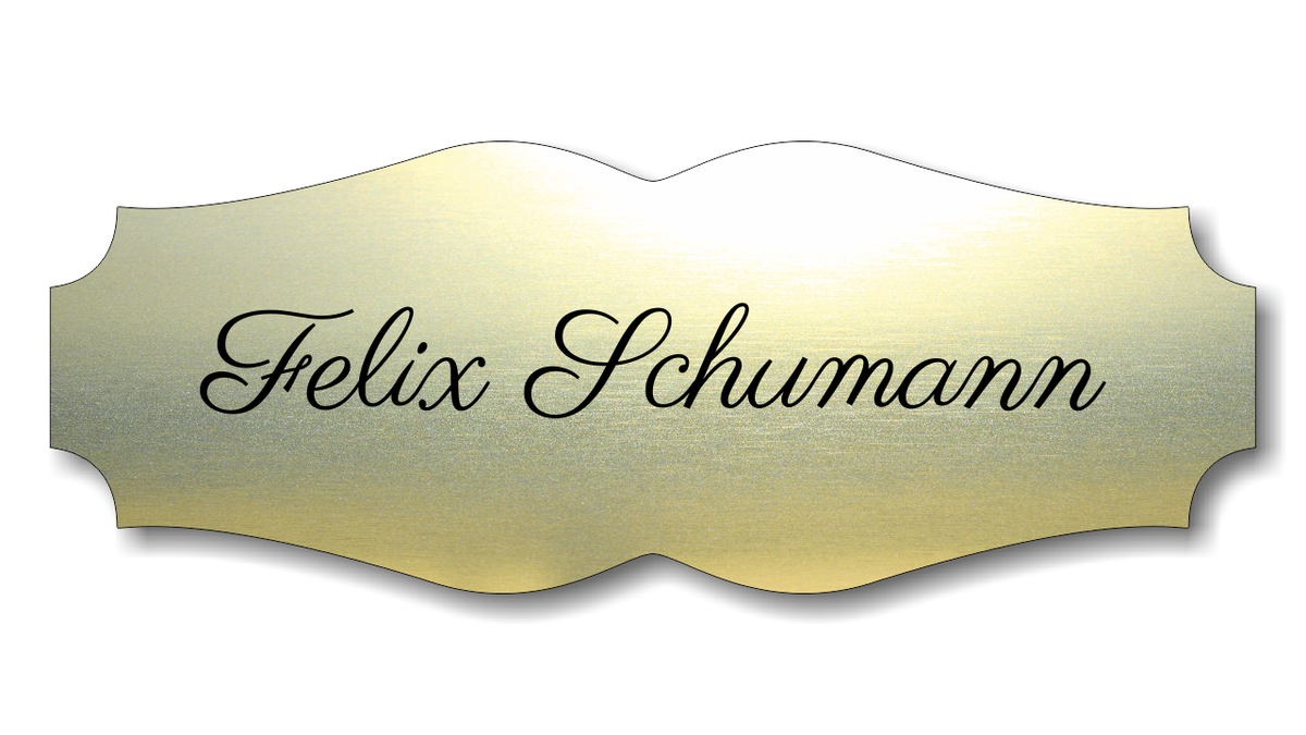 Türschild, Briefkastenschild, Klingelschild, Acrylverbund, Oberfläche Gold gebürstet, Edelstahl gebürstet oder schwarz glänzend - 70-300-010