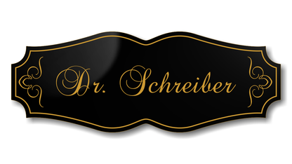 Türschild, Briefkastenschild, Klingelschild, Acrylverbund, Oberfläche Gold gebürstet, Edelstahl gebürstet oder schwarz glänzend - 70-300-010