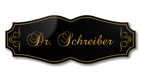 Türschild, Briefkastenschild, Klingelschild, Acrylverbund, Oberfläche Gold gebürstet, Edelstahl gebürstet oder schwarz glänzend - 70-300-010
