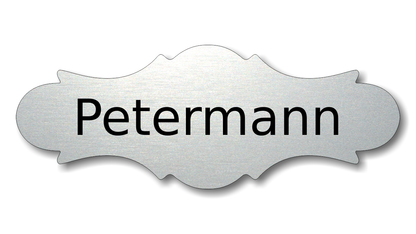 Türschild, Briefkastenschild, Klingelschild, Acrylverbund, Oberfläche Gold gebürstet, Edelstahl gebürstet oder schwarz glänzend - 70-300-011
