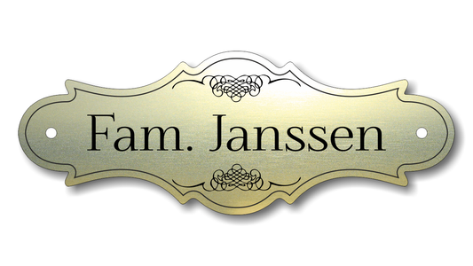 Türschild, Briefkastenschild, Klingelschild, Acrylverbund, Oberfläche Gold gebürstet, Edelstahl gebürstet oder schwarz glänzend - 70-300-011