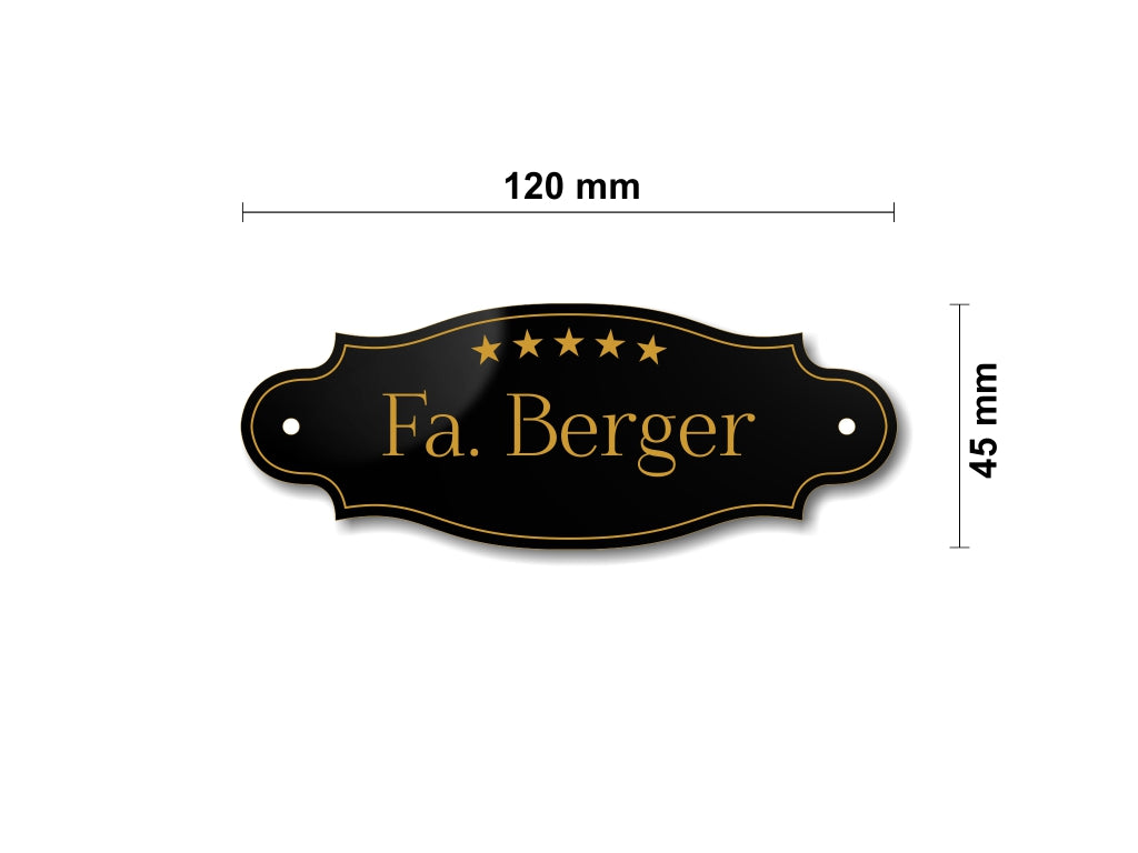 Türschild, Briefkastenschild, Klingelschild, Acrylverbund, Oberfläche Gold gebürstet, Edelstahl gebürstet oder schwarz glänzend - 70-300-012